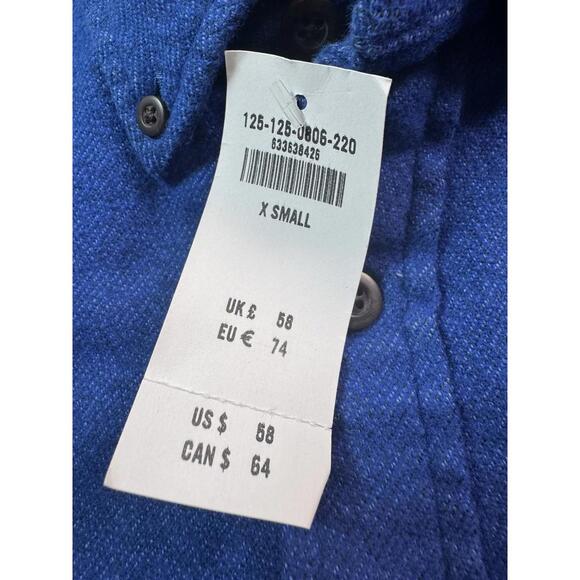 NWT Abercrombie & Fitch Top Womens XS Blue Flannel Button Up Long Sleeve - Picture 6 of 6